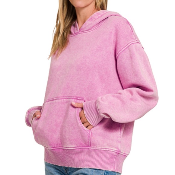 Zenana Outfitters Pink Track Pants & Hoodie Set - Picture 6 of 8